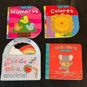 2 Kids Touch and Feel Book Set and 2 additional books perfect for baby’s Spanish